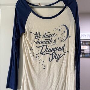 Spell Blue and White Raglan 3/4 Sleeve Tee